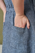Image 6 of Linen apron dress has a square neckline & two front pockets Luka from Baltic Linen